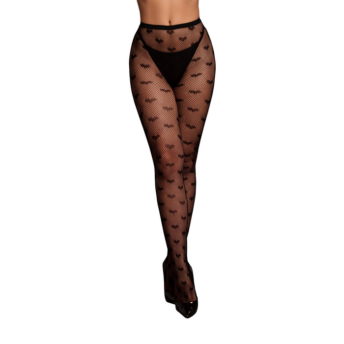 Le Désir Heart Patterned Tights Schwarz