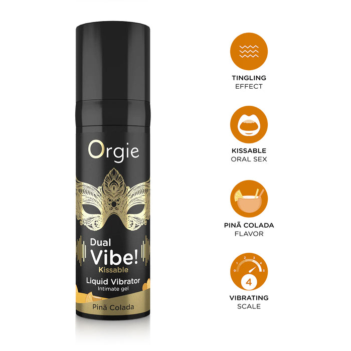 Orgie Dual Vibe Kissable Liquid Vibrator Pina Colada 15 ml