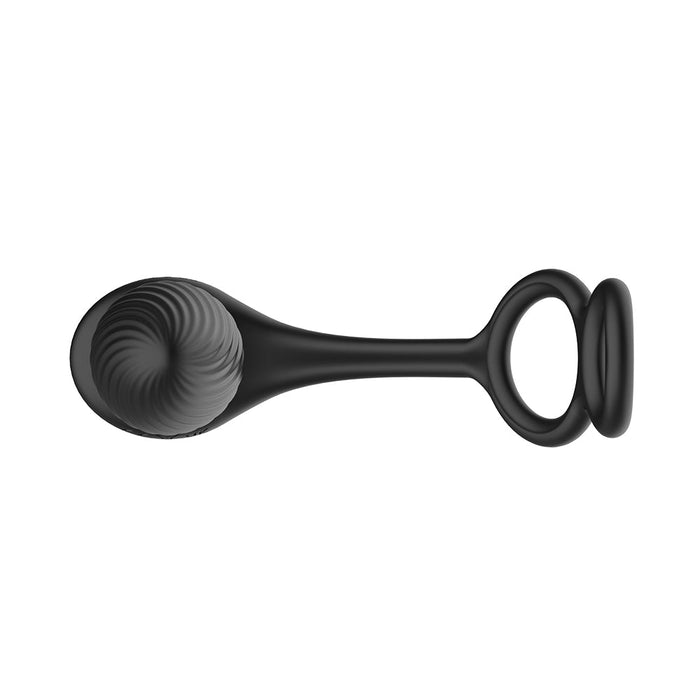 Nexus Tornado Rotating Plug With Cock & Ball Rings Black