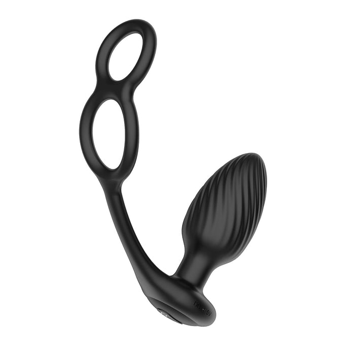 Nexus Tornado Rotating Plug With Cock & Ball Rings Black