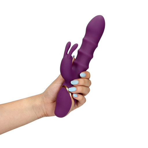 3 Up And Down Moving Rings Vibrator Orchidee Purple