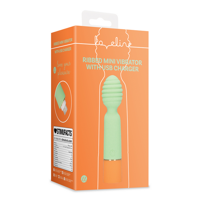 Ribbed Mini Vibrator With Usb Charger Spring Sage