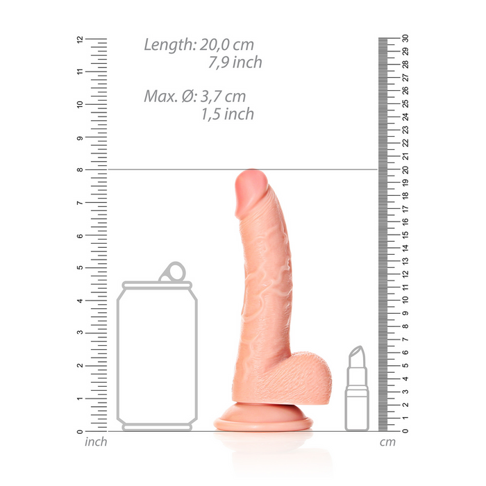 RealRock Gebogener Realistischer Dildo Mit Kugeln 18 Cm