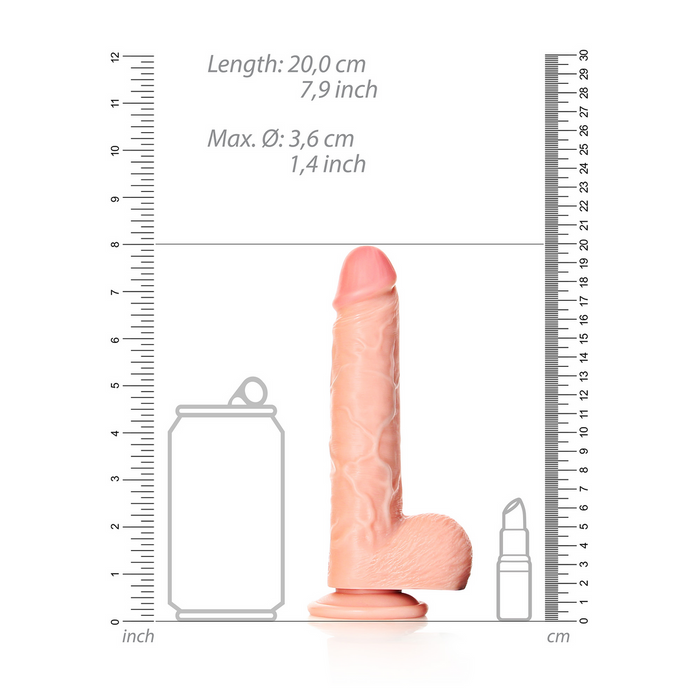 RealRock Gerade Realistische Dildo Mit Kugeln 18 Cm