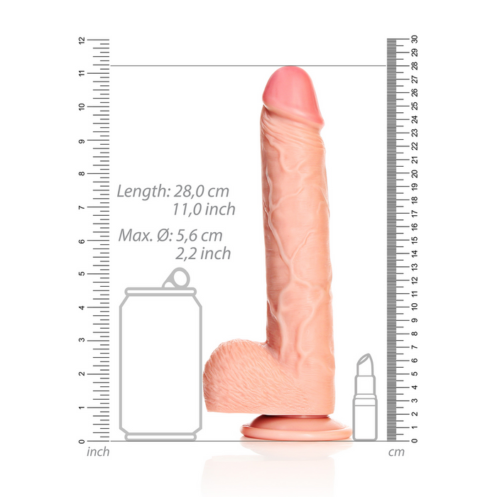 RealRock Gerade Realistische Dildo Mit Kugeln 25,5 Cm