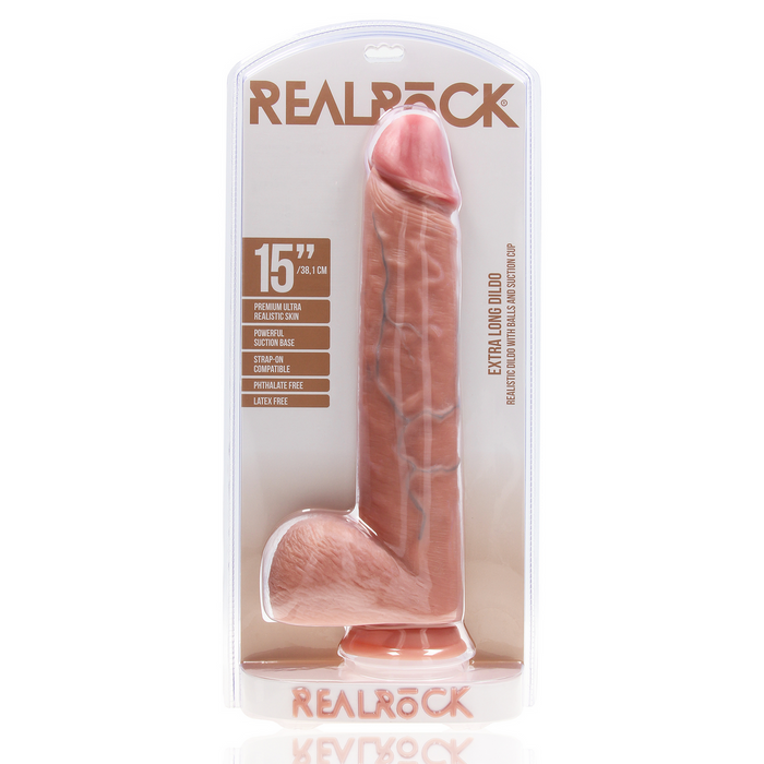 RealRock Gerade Realistische Dildo Mit Kugeln 38 Cm