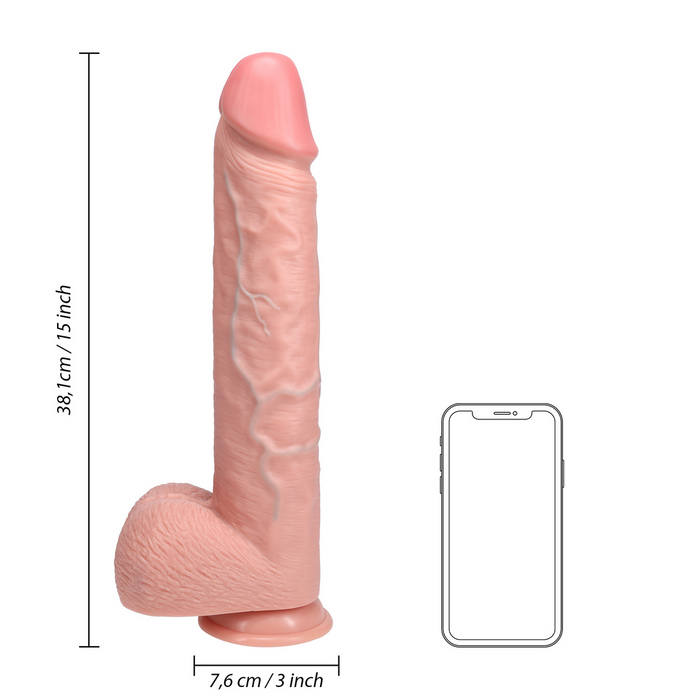 RealRock Gerade Realistische Dildo Mit Kugeln 38 Cm