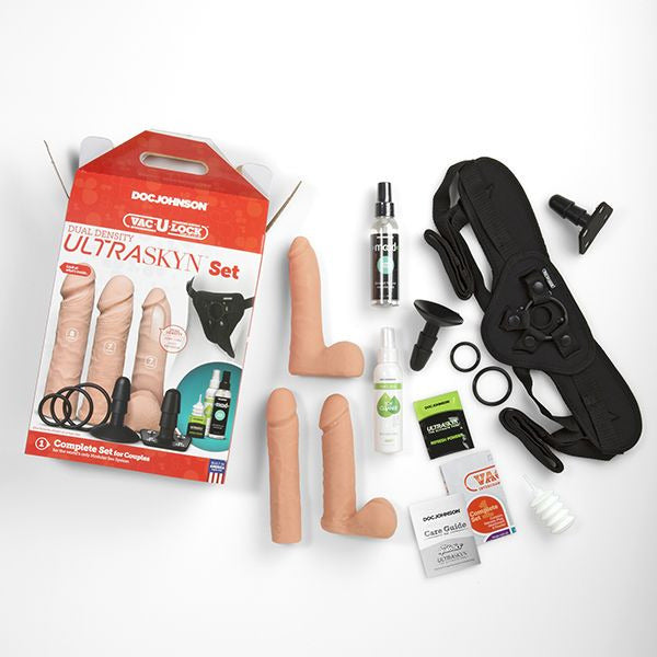 Doc Johnson Vac-U-Lock Dual Density Ultrasky Strap-on-Dildo-Set