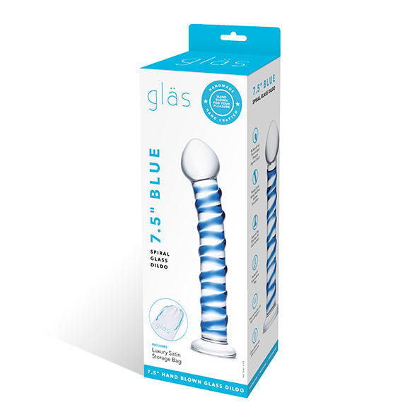 Glas Blue Spiral Glazen Dildo