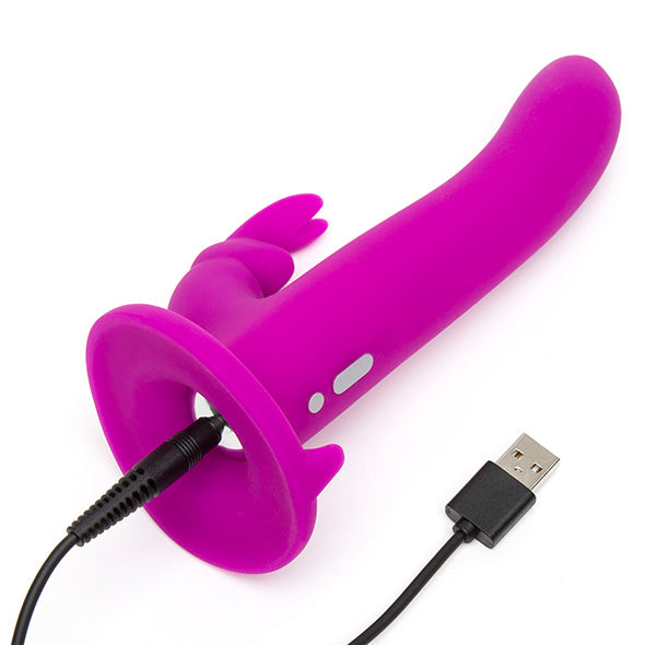 Happy Rabbit Vibrerende Voorbind Vibrator met Harnas Paars