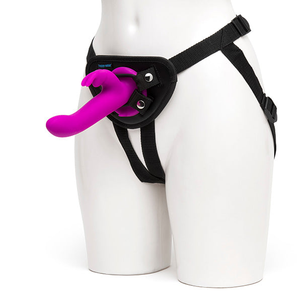 Happy Rabbit Vibrerende Voorbind Vibrator met Harnas Paars