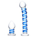 Glas Double Penetration Swirly Glazen Dildo & Butt Plug