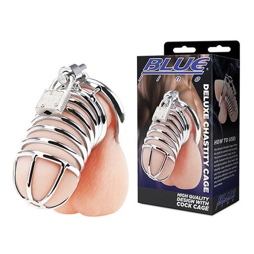 Blue Line Deluxe Chastity Cage Black