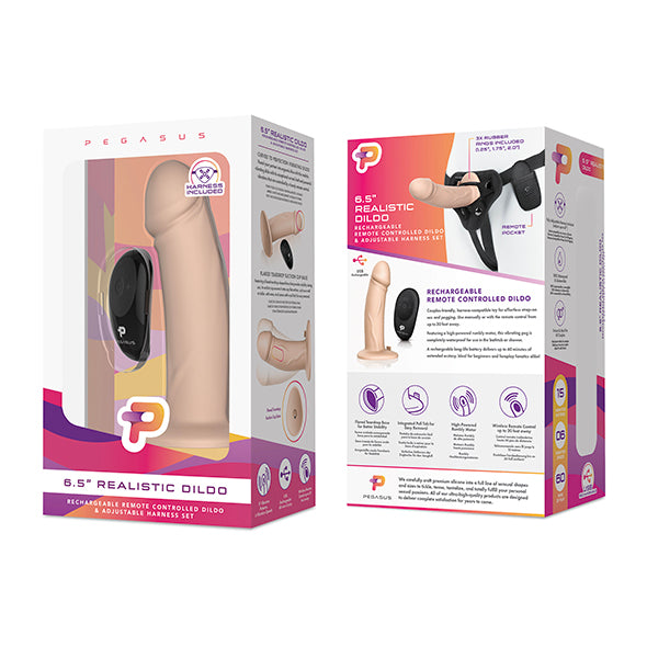 Voorbind Dildo Met Harnas & Afstandsbediening 15 Cm