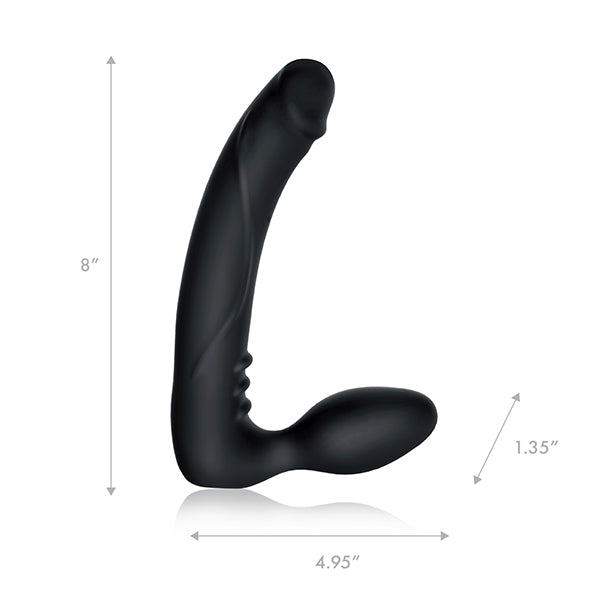 Pegasus Straploze Voorbind Dildo Met Afstandsbediening Zwart 18 Cm