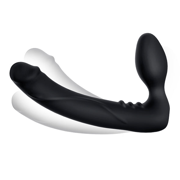 Pegasus Straploze Voorbind Dildo Met Afstandsbediening Zwart 18 Cm