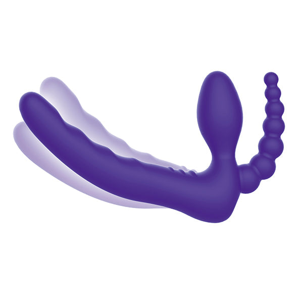 Pegasus Straploze Voorbind Dildo Met afstandsbediening Paars 18 Cm