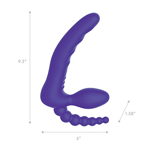 Pegasus Straploze Voorbind Dildo Met afstandsbediening Paars 18 Cm