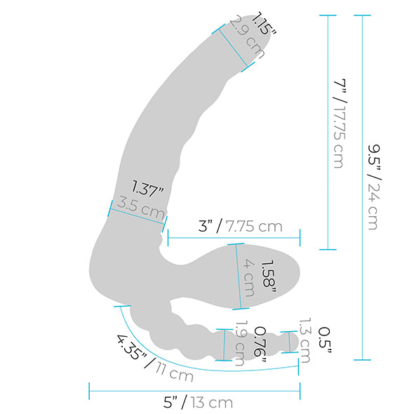 Pegasus Straploze Voorbind Dildo Met afstandsbediening Paars 18 Cm