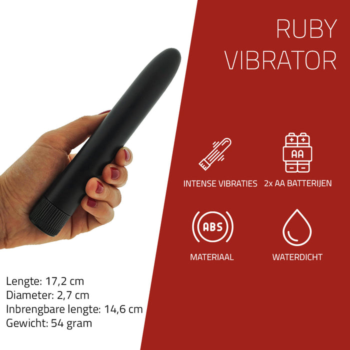 Erovibes Ruby Klassieke Vibrator 17 cm