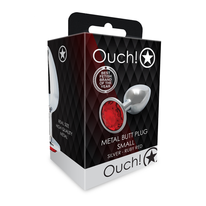 Ouch Metall Analplug Ruby Red 7 Cm