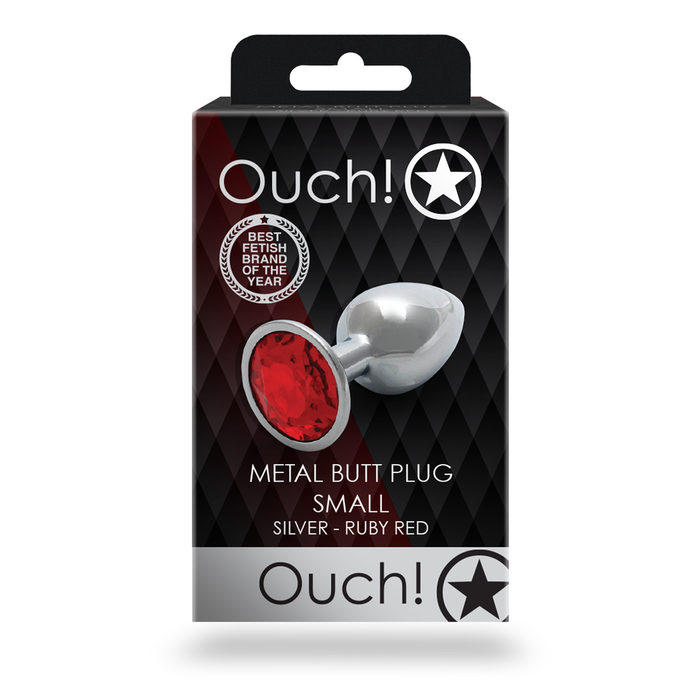 Ouch Metall Analplug Ruby Red 7 Cm