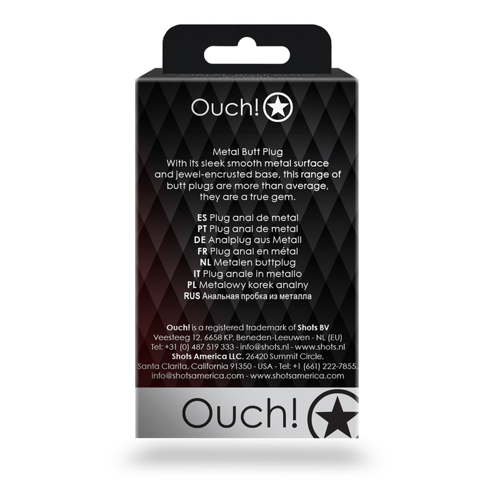 Ouch Metall Analplug Ruby Red 7 Cm